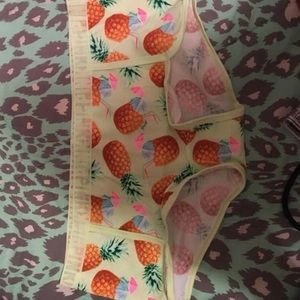 Vs PINK Pineapple Print Boyshort Panty Size Large